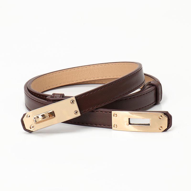 Women's Adjustable Leather Waist Belt - Korean Style Dress Cinching