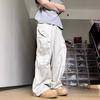 Hong Kong-style INS Casual Pants for Men, New Summer Loose Drape-style Pleated Design, Versatile Washed Pants for High Street