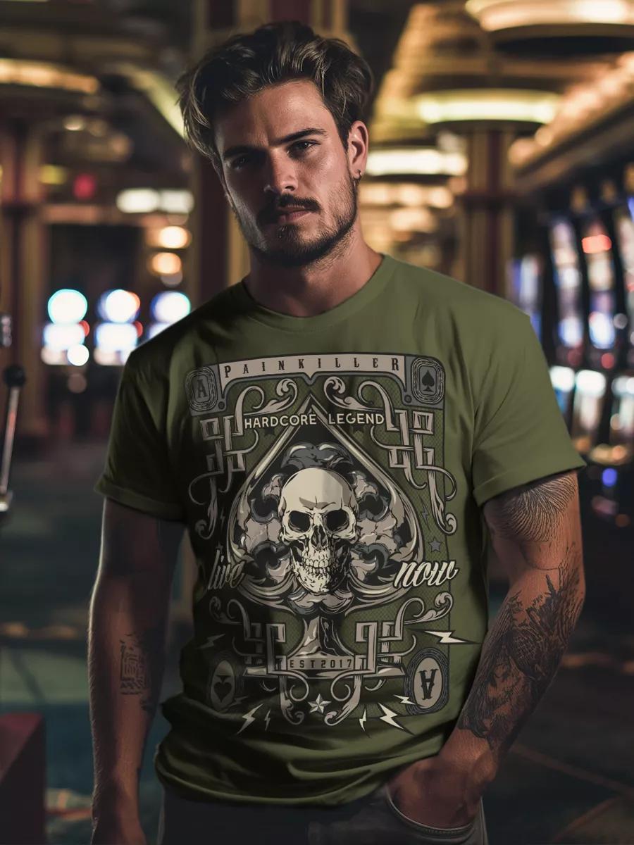 Skull print T-shirt 4XL