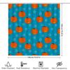 Halloween-Themed Shower Curtain With Blue Background And Pumpkin Pattern Suitable For Bathroom Decor Washable Waterproof Fabric