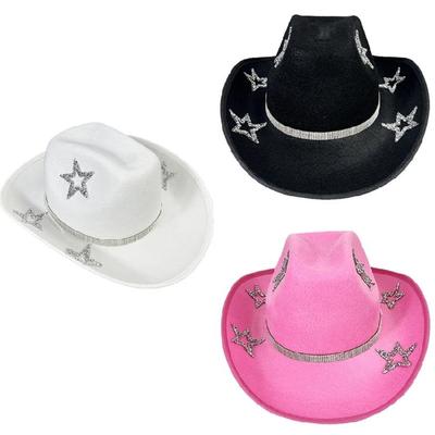 Bride Party Hat Crystal Panama Hat for Male Female Dancing Comedian Actor