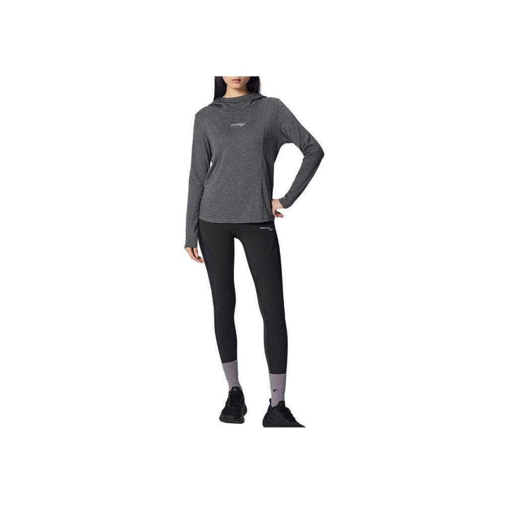 Saucony Comfortable Soft Versatile Hooded Pullover Long Sleeve T-Shirt Unisex Tops SA1250LT94T-BK001