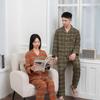Couple's Woven Brushed Pajama Set for Autumn/Winter - Stylish Homewear for Men & Women, Suitable for Outdoor Wear