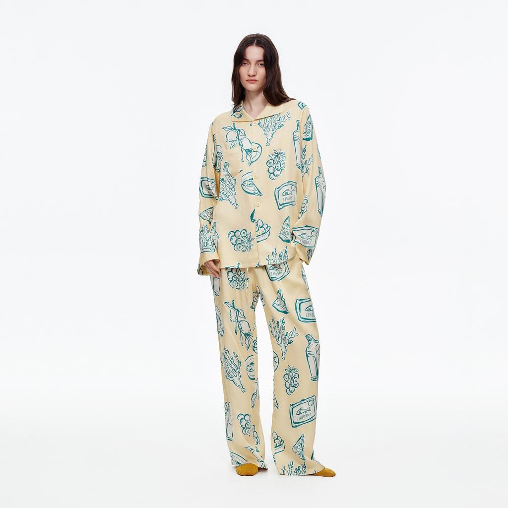Hot-selling pajamas set women's skin-friendly women's loungewear design European and American long-sleeved trousers set pajamas women