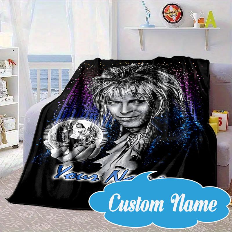 Custom Name Labyrinth Journey Blanket bed sofa Blanket Flannel Blanket for Camping, Hiking, Picnic Essentials,gift for Fan family
