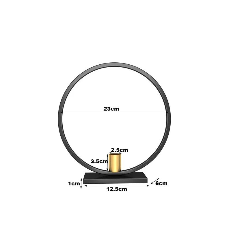 Nordic Round Candle Stand Simple Black Iron Metal Candlestick Tea Light Candle Holder Home Table Candlelight Dinner Decoration