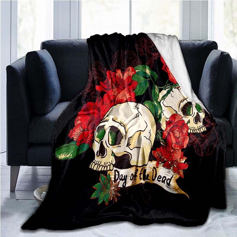 Blume Schädel 3D Druck Decke Sofa Decken für Betten Super Weiche Warme Decke Abdeckung Flanell Überwurf Decke Fleece Decke