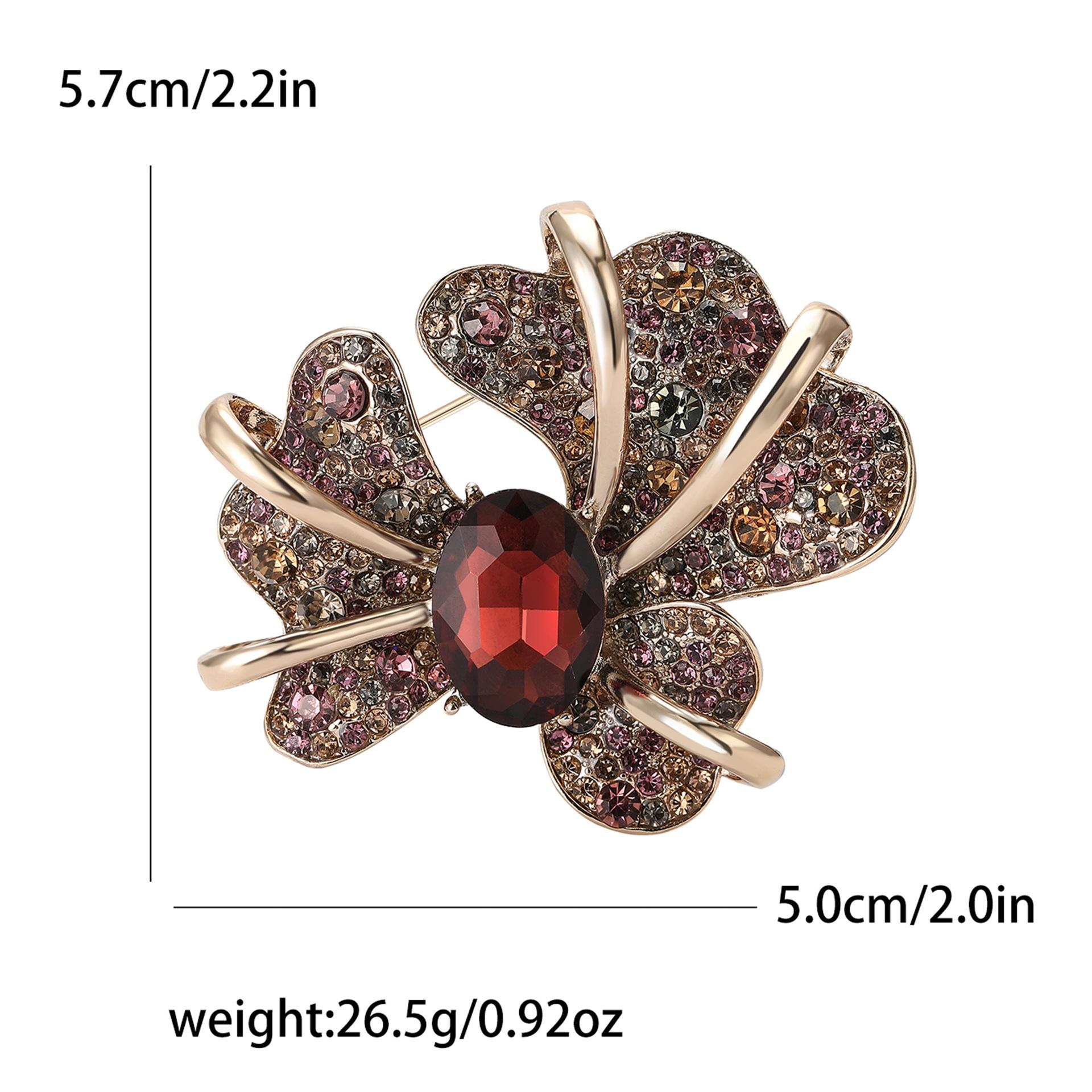 

Атмосферна брошка зі стразами у формі ірису для важкої промисловості, модна вінтажна брошка для жіночого одягу, шпилька-прикраса