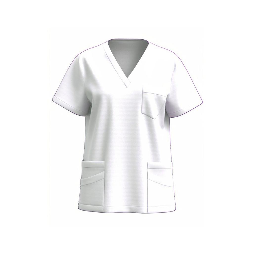 Women's V-neck Short-sleeve Workwear With Pockets For Healthcare Staff