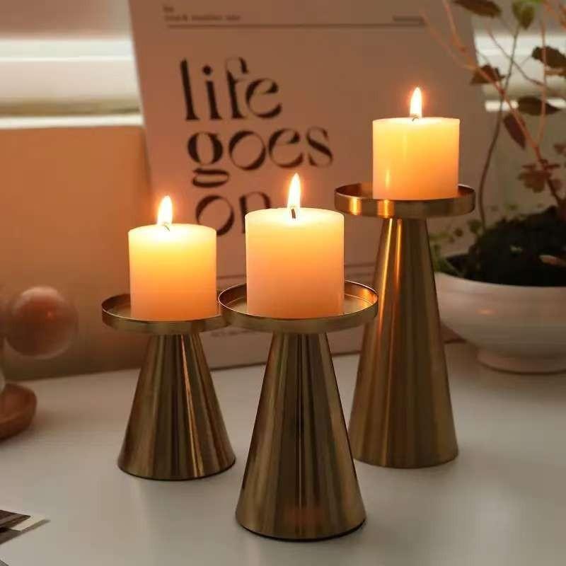 Nordic Metal Candle Holders 3pcs Valentine's Day Wedding Candle Holder Desktop Decoration Christmas Room Decoration Reusable