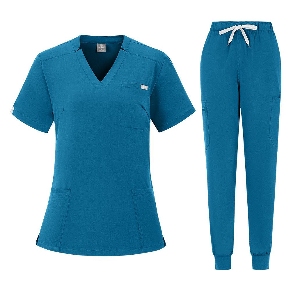 

Dental Clinic Nurse Surgical Gown: Breathable, Sweat-Absorbent Scrub Suit Set XXL небо синє кольору