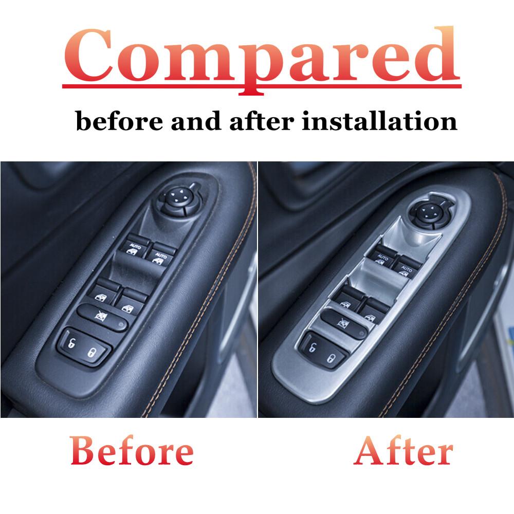 For Jeep Compass 2th 2017-2019 2020 ABS Matte Car Window Lift Switch Button Cover Trims LHD Door Armrest Panel Frame Accessories