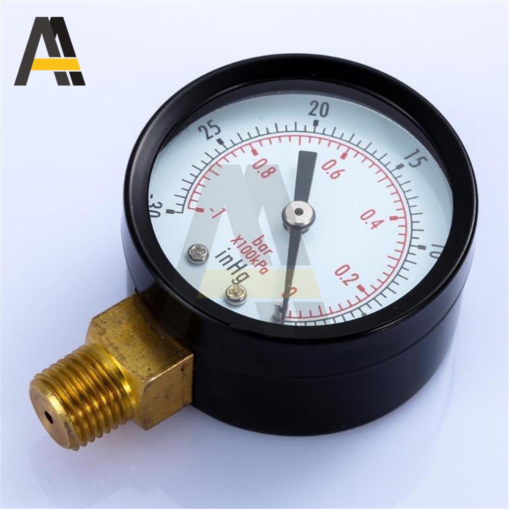 Vacuum Manometer Mini Dial NPT 30HG/0PS Portable Dual Scale Dial Gauge 1/4"  Vacuum Pressure Meter 2" Dial Digital Display Gauge