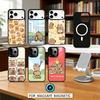 H-Happy C-Cute Capybara Cartoon Phone Case Magnetic For iPhone17 16 15 14 13 12 Pro Max For Magsafe Wireless Charging Cover