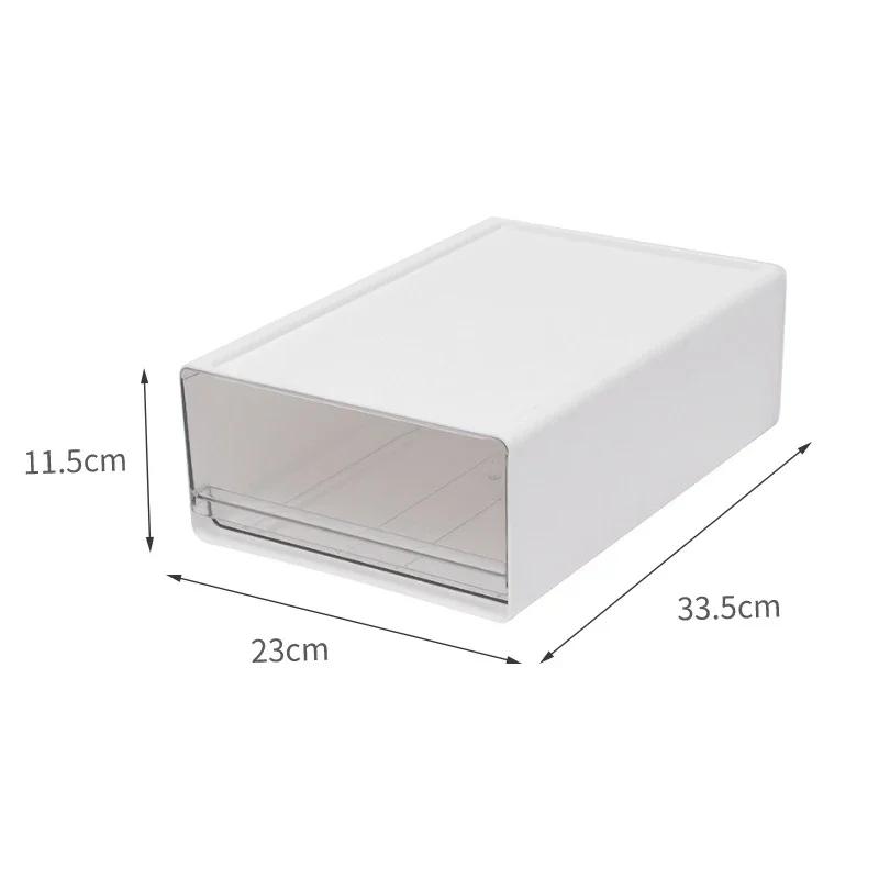 Desktop Transparent Storage Box Drawer Office Document Storage Box Sundries Holder Stacking Combination Cosmetic Desk Organizer