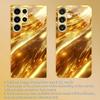 Funda de teléfono de cristal galvanizado con textura de arena dorada adecuada para Samsung Galaxy S26 S25 S24 S22 S21 S20 FE/Ultra/Plus anticaída