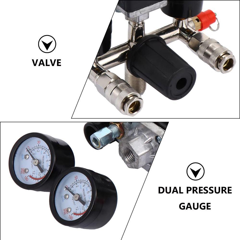 Dual Pressure Gauges Air Compressor Control Switch  Pneumatic Power