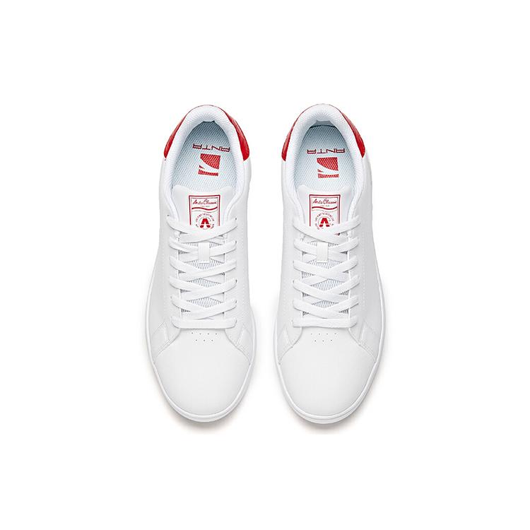 New Anta Life Collection Coverage Slip Resistant And Abrasion Resistant Low Top Skateboard Shoes Men's White Red 912048016-6