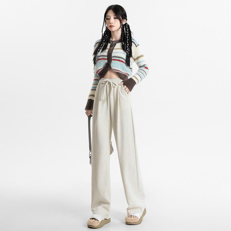 Wide-leg Pants for Women In Spring High Waist Draped Straight Floor Wide-leg Casual Pants for Women In Spring Glutinous Rice Pants