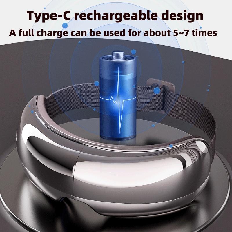 JKR English Visual Eye Massager with Air Pressure Heat Compress Bluetooth Music Eye Protection Device for Comfortable Relaxation