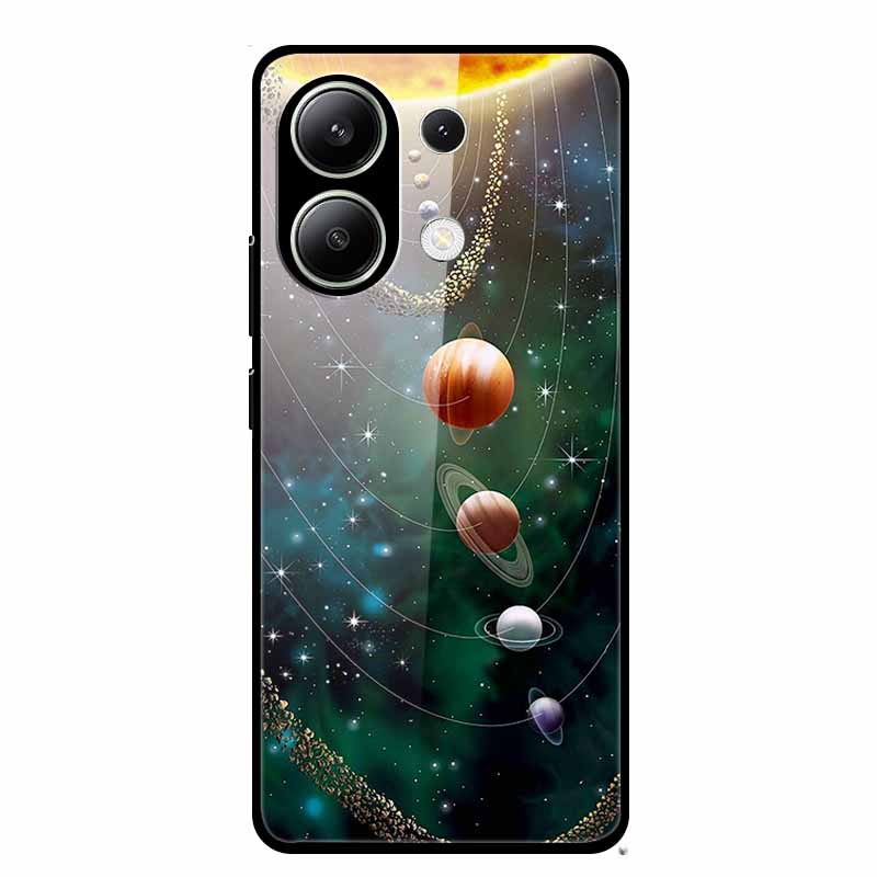 Glass Back Cover For Xiaomi Redmi Note 13 Case Note13 Pro Coque Hard Tempered Glass Case For Redmi Note 13 Pro Case Soft Bumper