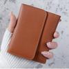 Women's Simple Basic Student Card Wallet Leather 3-Fold Wallet
