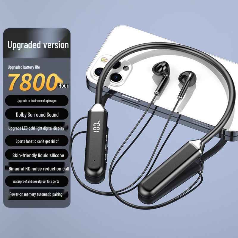 2026 Wireless Neckband Bluetooth Headphones - Comfortable for Long Wear, Unisex, Ideal for Sports, with Large Battery Life