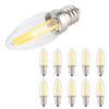 10Pcs E12 Long Filament Small LED Light Bulbs Dimmable Lamp 1.5W AC110V for Home Lighting