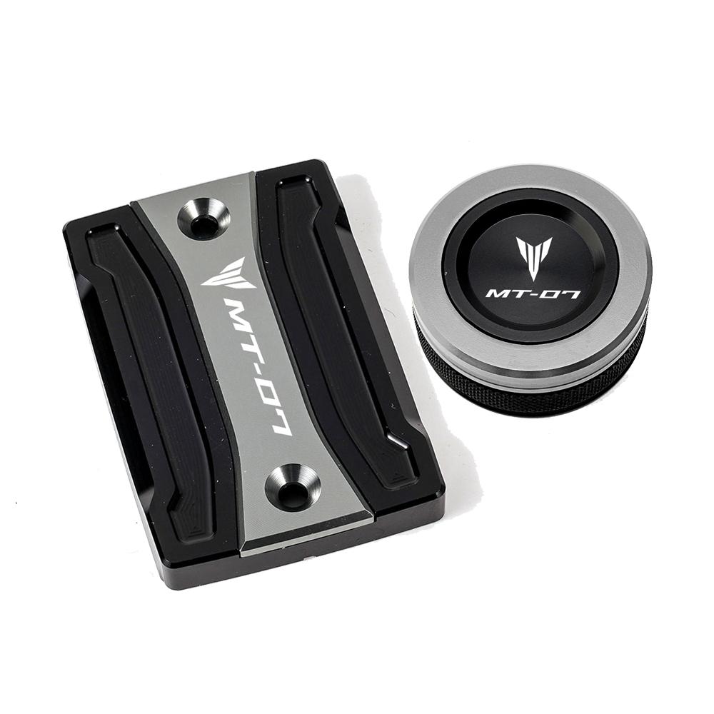 For Yamaha MT07 TRACER MT-07 2014-2022 Motorcycle Cylinder Cover Front Rear Brake Fluid Reservoir Cap Oil Filler
