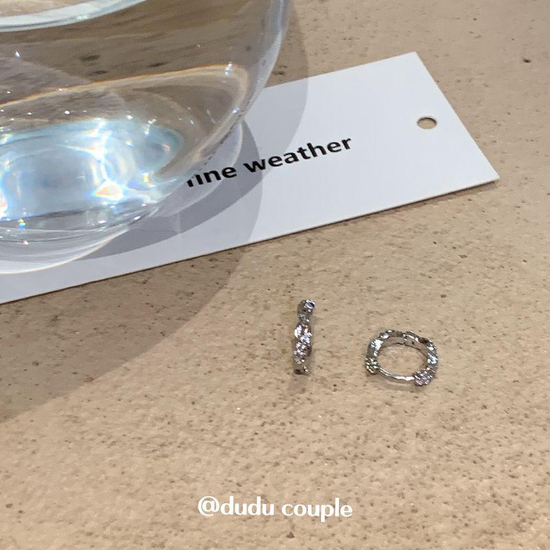 

Dudu Couple Unique Earrings Niche Design Suitable for Summer Earrings Sleep No Need to Take off Zircon Earrings Ear Clip Women A Pair of Flash Twisted Ear Buckle