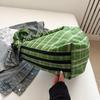 Vintage kostkovaná crossbody taška Japonská dámská taška přes rameno Ins kostkovaná taška přes rameno pro dojíždění