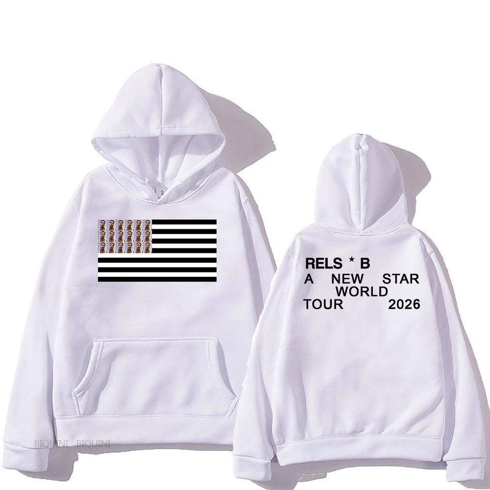 A NEW STAR WORLD TOUR 2026 Hoodies Singer RELS B Printing Sweatshirts Long Sleeve Winter Fleece Pullover Unisex Streetwear