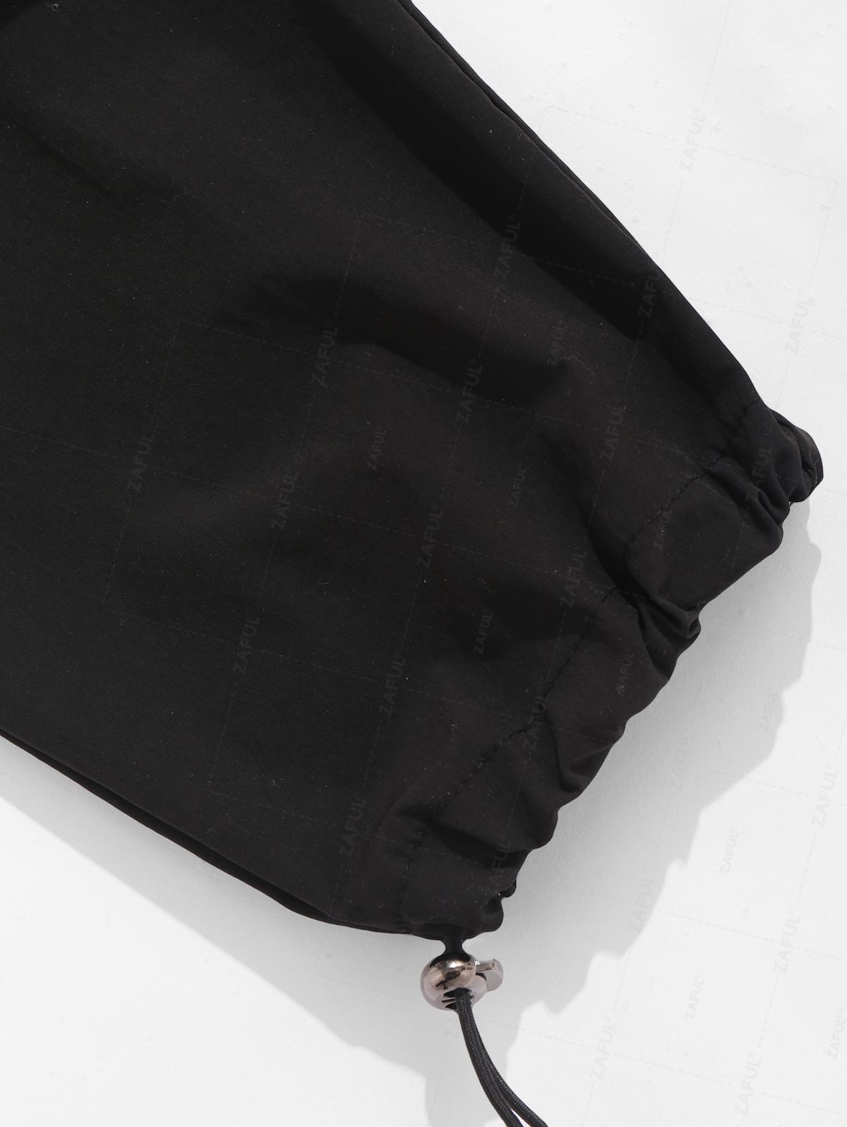 ZAFUL Buckle Strap Multi-pocket Solid Color Cargo Pants XXL чёрный — фото 6