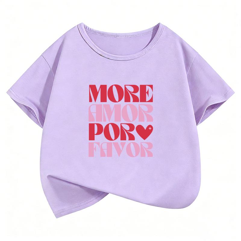 More Amor Por Favor Graphic T Shirts Funny Kids Childrens Summer Retro Spanish Love Tshirt Boys Girls Casual Top Tee