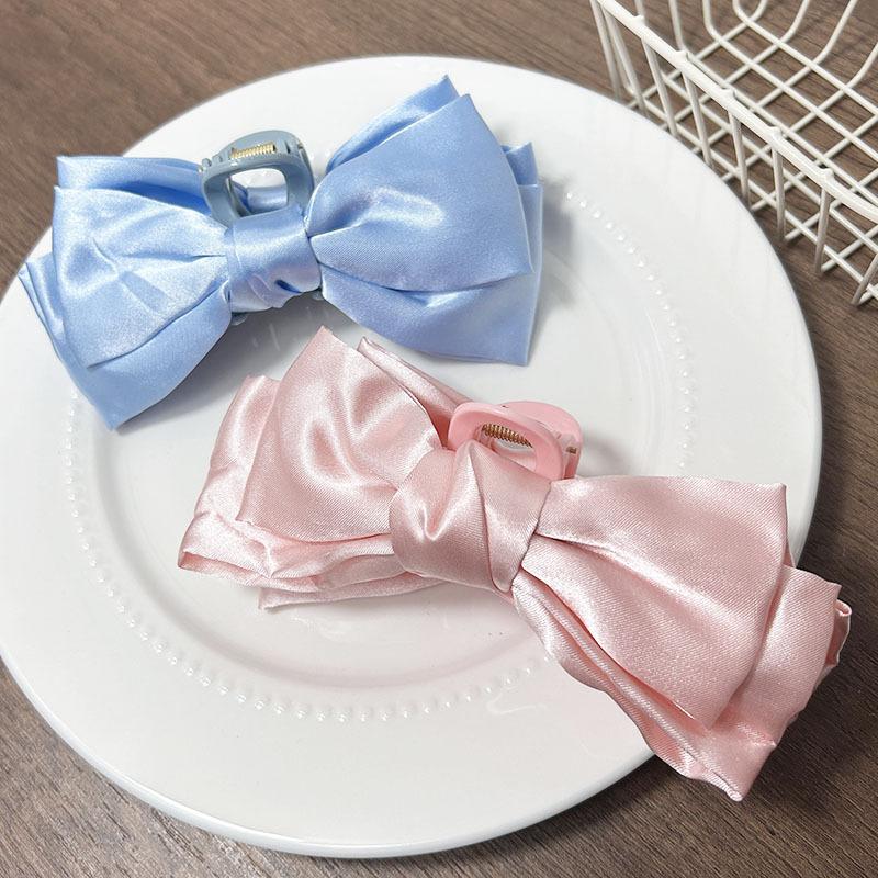 New Elegant Large Bow Hair Claws Fashion Satin Bowknot Hair Clip Hairpins Party Hair Accessories For Women Girls Korean Headwear