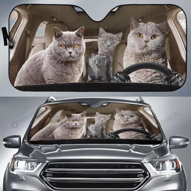Car Visor Funny Selfie Cat Car Windshield Sun Visor Uv Protection