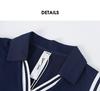 Anno Contrasting Sleeveless Dress Women's Summer Polo Collar Slit Letter Short Skirt