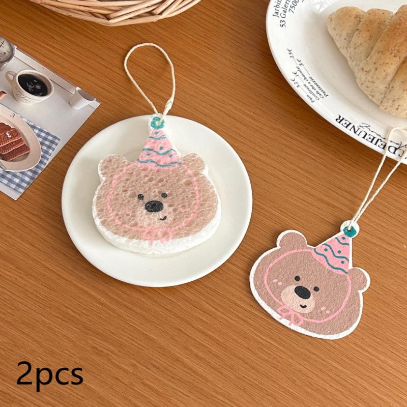 Dishwashing Sponge Scouring Pad Wood Pulp Cotton Tool Wipe Cloth Washing Compressed Wood Pulp Cleaning Cloth Sponge Kitchen