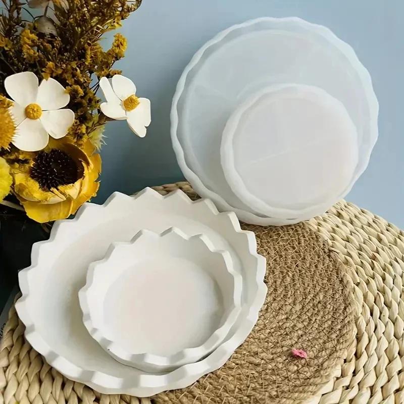 A Top Quality Jewelry Tray Silicone Resin Molds Round Shaped Jewelry Dish Molds Silicone Material for Epoxy Resin Casting Tray