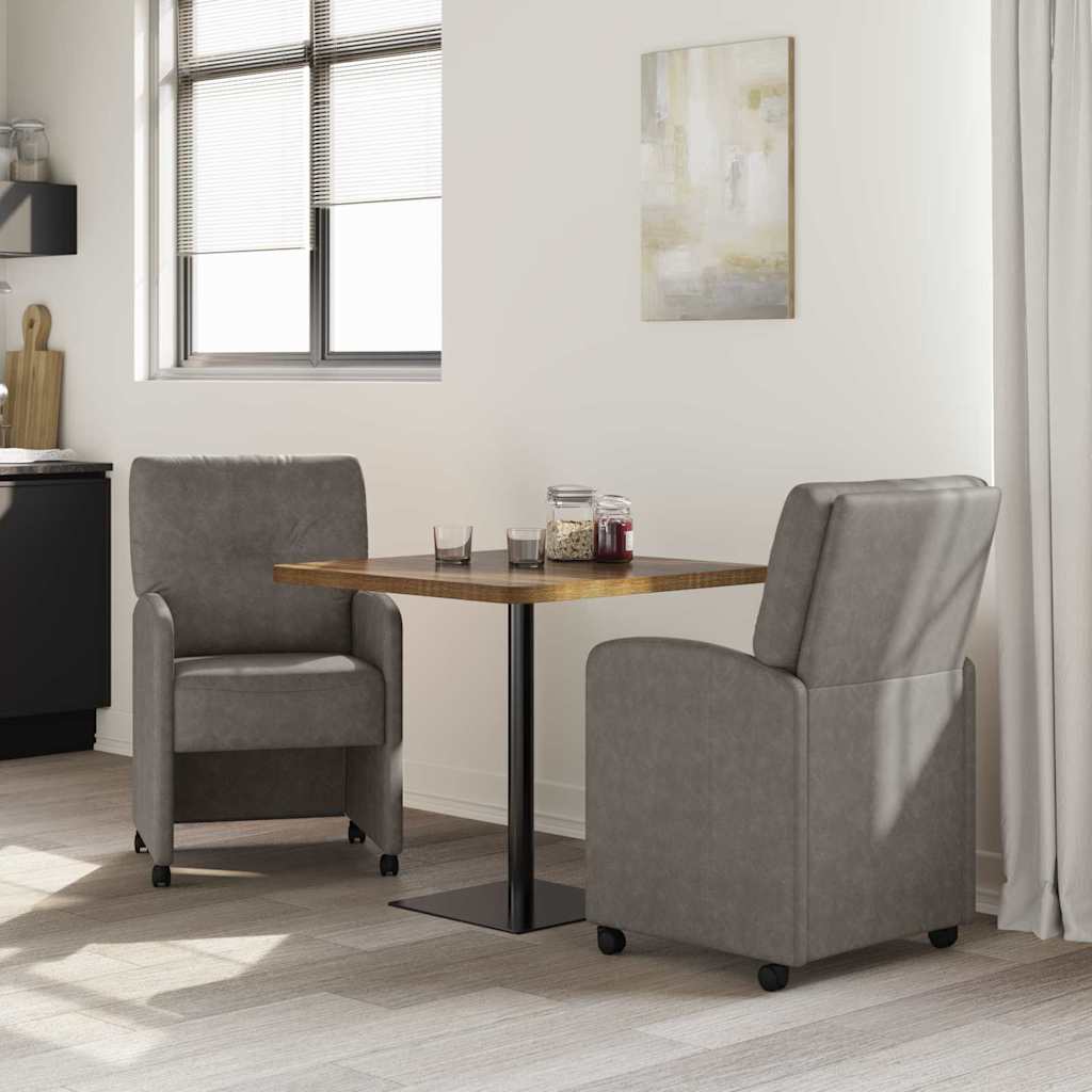 Dining Chairs with Casters 2 pcs Gray 57 x 67 x 95 cm