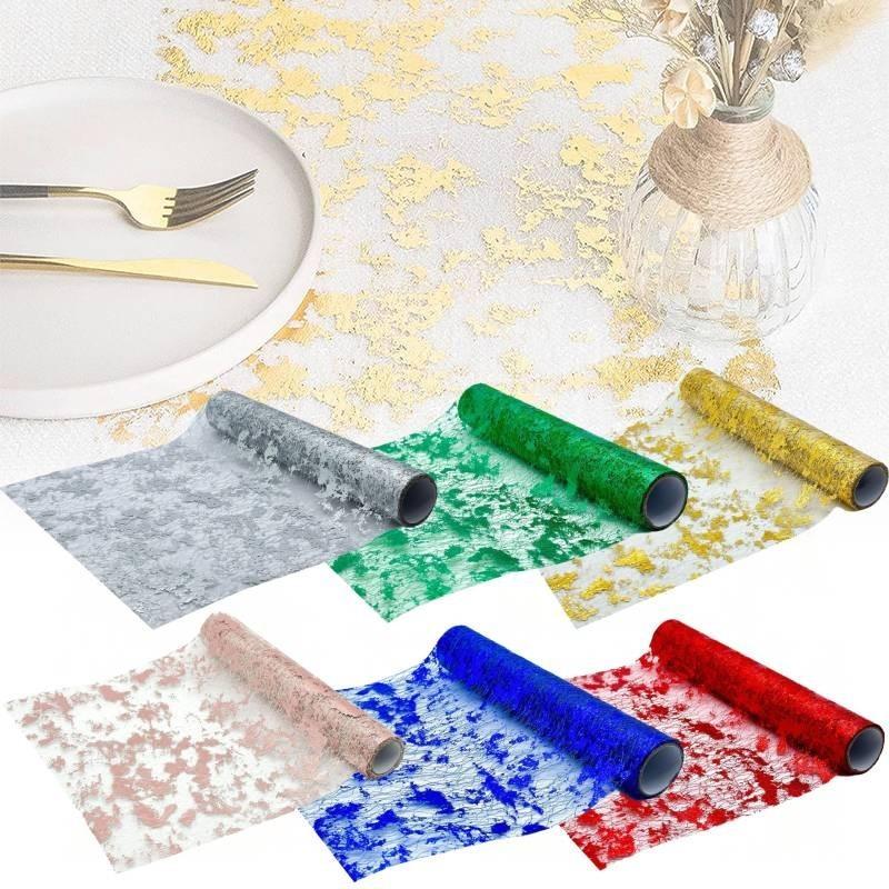 Luxurious Gold Mesh Tablecloth Roll Perfect For Weddings And Holiday Parties