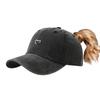 Fashion Washed Old Love Embroidered Ponytail Baseball Cap Women Can Wear Ponytail Braids Outdoor Casual Sun Hat