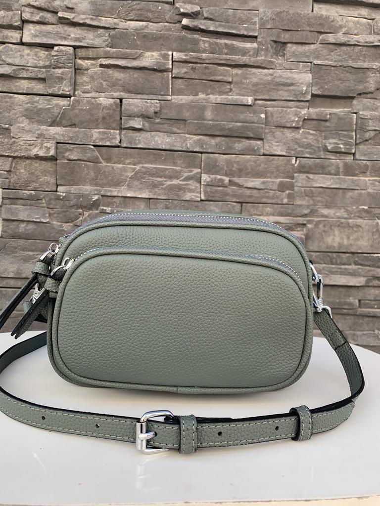 Women Shoulder Bag Genuine Cowhide Leather Handbag Zipper Pockets Large Capacity Female Crossbody Small Bag White