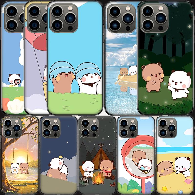 Custodia per Telefono BuBu DuDu Carina Per Iphone 16 15 Plus 13 12 Mini 17Air 16E 11 14 Pro 17 Pro Max Cover Guscio Coque Morbida Trasparente Capa Carina