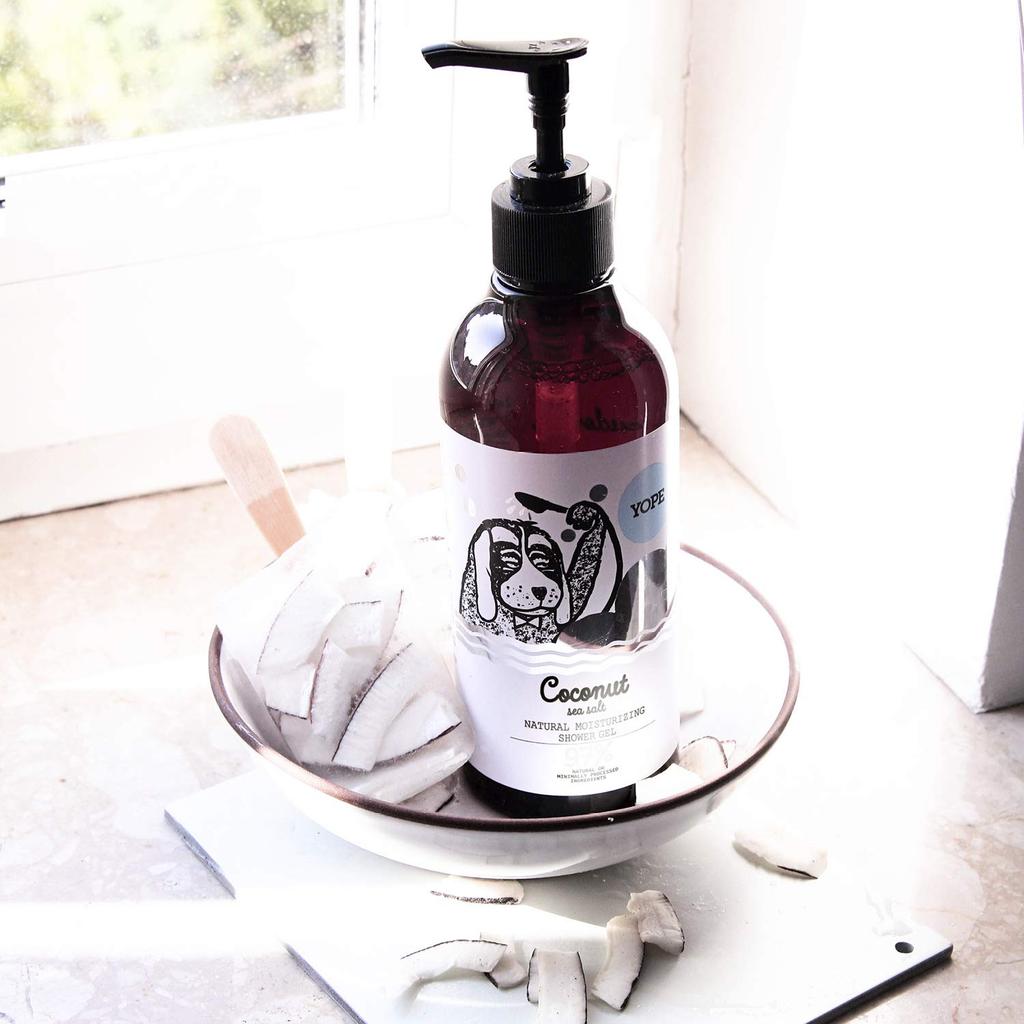 YOPE Natural Moisturizing Body Coconut Sea Salt For Dry Made with Natural Shower ECOCERT Soap, 400ml, & Scent, Skin, 97% Ingredients, Gel,