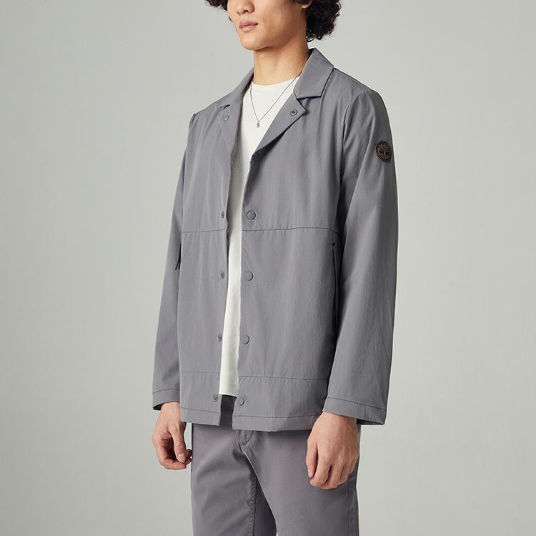 Timberland Casual Solid Color Zip Pocket Jacket Men Jackets Gray A26B6-033