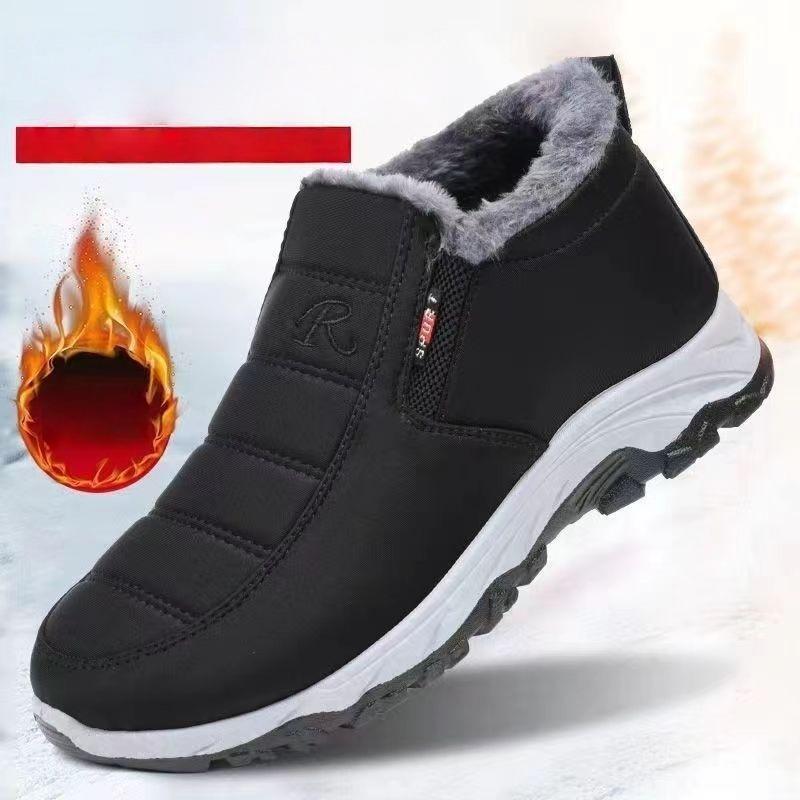 Unisex Winter Boots Fleece Lined Warm Snow Boots, Soft Sole Comfortable Casual Shoes for Seniors