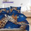 Starry Sky Giraffe Pattern Bedding Quilt Set Quilt Cover Pillowcase Home Decoration Birthday Gift (1 * Duvet Cover + 2 * Pillowcase, Without Core)