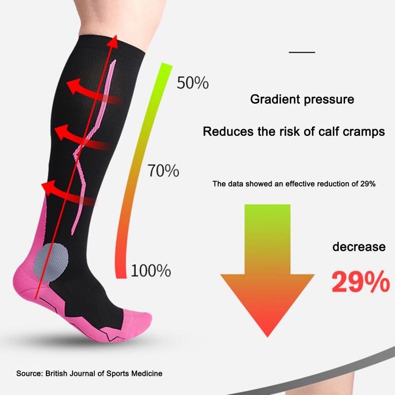 Dětské kompresní ponožky ke kolenům Elastické fitness tlakové ponožky pro dospívající