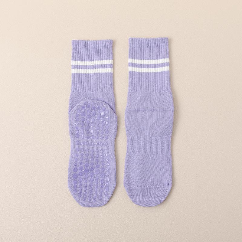 Non-Slip Silicone Yoga & Pilates Socks for Adults - Mid-Calf Length, Ideal for Indoor Sports, Dance, and Fitness Activities
